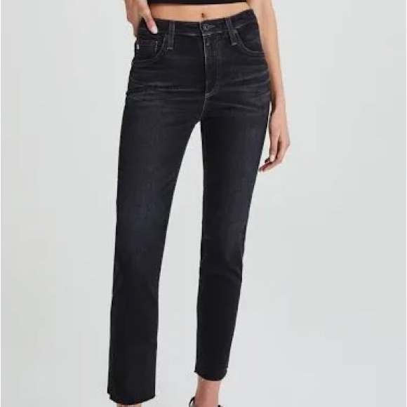 Ag Adriano Goldschmied “The Isabelle” High-Rise Straight Leg Crop Jeans, 26, Nwt